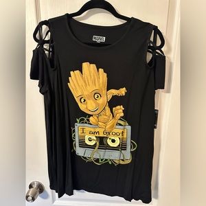 Lattice Sleeve Top - Marvel Baby Groot